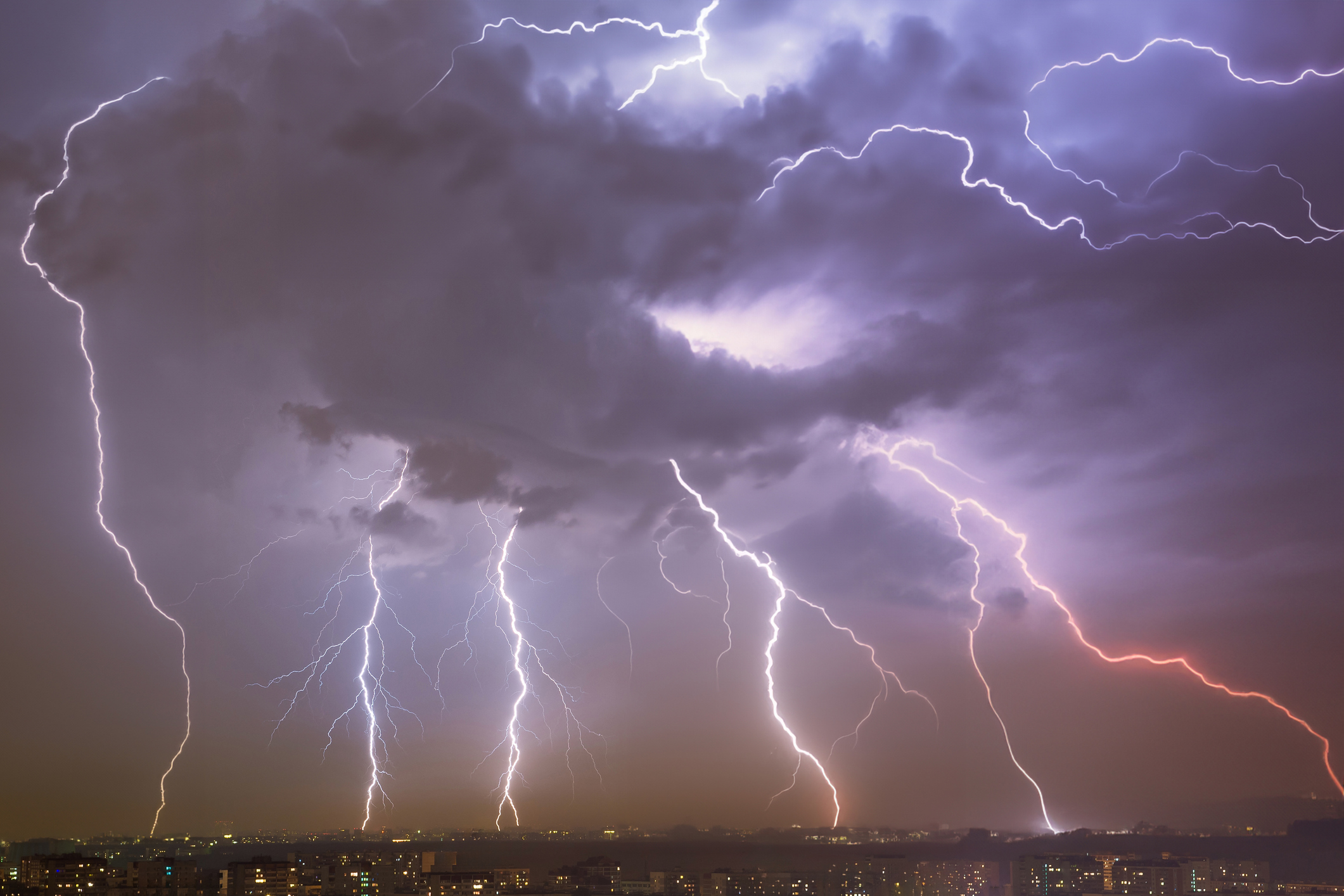 Convection storm over city